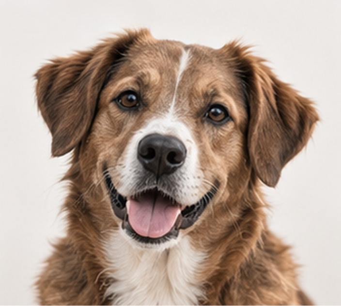 Original colour photograph of a dog used as a conversion source example